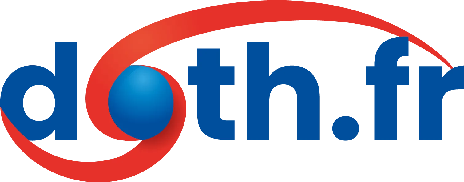 Logo de Doth-fr, combinant une lettre 'd' minuscule bleue et une lettre 'o' rouge formant un cercle, avec le nom de l'entreprise en bleu et rouge.